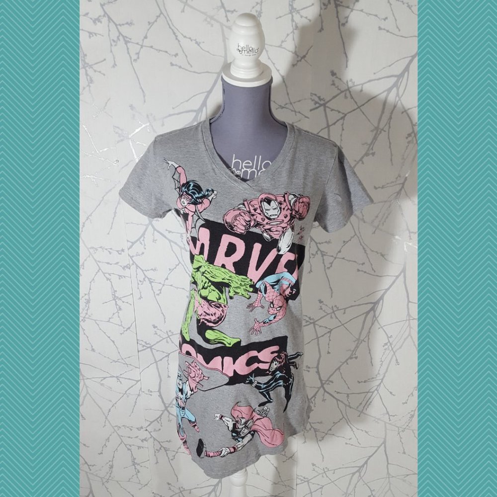 Disney Marvel Gray Graphic Print T-Shirt Dress